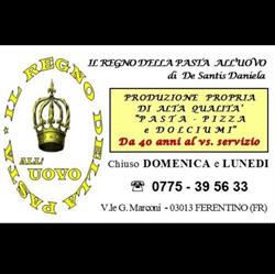 Il Regno Della Pasta All'uovo Pastificio e Pizzeria, Ferentino orari di apertura
