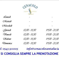 Ristorante Cenacolo Santa Lucia, Bagno di Romagna orari di apertura