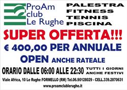 Proam, Formello orari di apertura