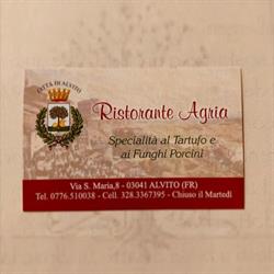 Ristorante Pizzera Agria, Alvito orari di apertura