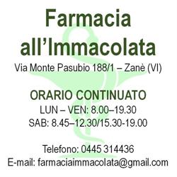 Farmacia all'Immacolata Dr.A Compostella, Zanè orari di apertura