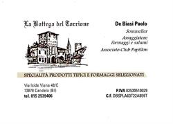 De Biasi Paolo, Candelo orari di apertura