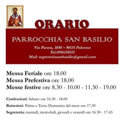 Parrocchia San Basilio, Palermo orari di apertura
