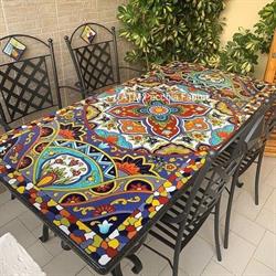 Tavoli in pietra lavica vietresi - Gazebo in ferro battuto - Ceramiche vietresi - ATM Pecchia Fabbri, Afragola orari di apertura