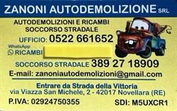 ZANONI AUTODEMOLIZIONI SRL, Novellara orari di apertura