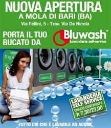 Lavanderia Self-Service Bluwash Mola di Bari, orari di apertura