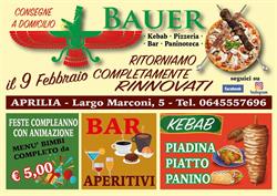 Bauer Kebab Pizzeria Bar Paninoteca, Aprilia orari di apertura