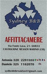 Sydney B&B, Castiglione Messer Marino orari di apertura