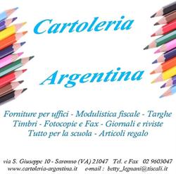 Cartoleria Argentina, Saronno orari di apertura