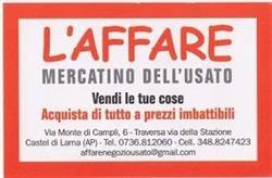 L'affare Mercatino Dell'usato Castel Di Lama - AP, Castel di Lama orari di apertura