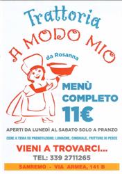 A MODO MIO, Sanremo orari di apertura