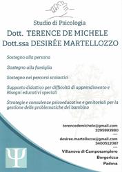 Studio di Psicologia Dott. Terence De Michele, Dott.ssa Desirée Martellozzo, Villanova orari di apertura