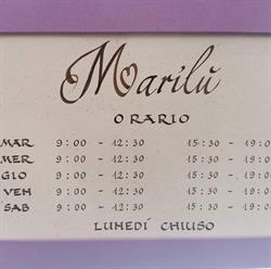 Marilù, Budoia orari di apertura
