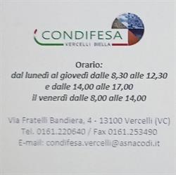 Condifesa Vercelli Biella 0108, orari di apertura