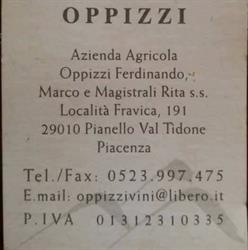 Cantina Oppizzi loc. Fravica 13 Pianello Val Tidone Pc cel 3331612008, orari di apertura