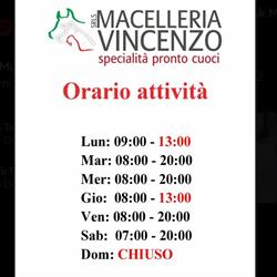 Macelleria Vincenzo, Bellizzi orari di apertura