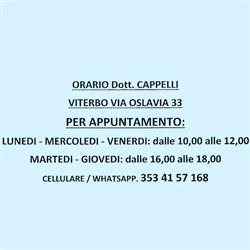 Dott. Luca Cappelli Studio di Medicina Generale, Viterbo orari di apertura