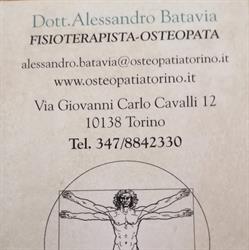 Dott. Alessandro Batavia- Fisioterapista- Osteopata, Torino orari di apertura