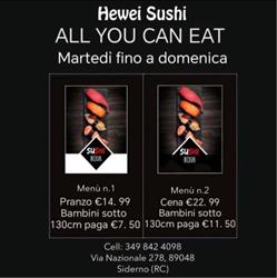Hewei Sushi - Ristorante Sushi/Cinese, Siderno Marina orari di apertura