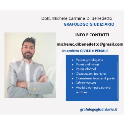 Grafologo Giudiziario dott. Michele Carmine Di Benedetto, Lucera orari di apertura