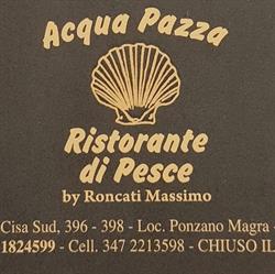 ACQUA PAZZA ristorante di Pesce, Santo Stefano di Magra orari di apertura