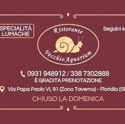 VECCHIO AQUARIUM RISTORANTE, Floridia orari di apertura