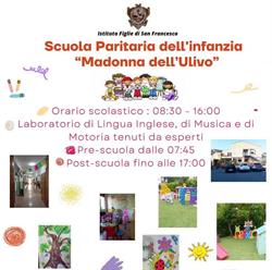 Scuola dell'Infanzia Paritaria Madonna dell'Ulivo, Prato orari di apertura