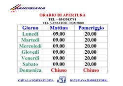 Danubiana Market, Forlì orari di apertura