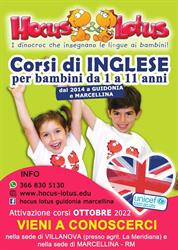 Hocus&Lotus Inglese per bambini Guidonia Marcellina Tivoli (Provincia Roma Est), orari di apertura
