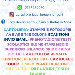 Cartolibreria Carta&penna di Bottalico Anna, Bari orari di apertura
