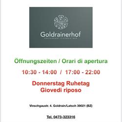 Restaurant Pizzeria Goldrainerhof, Laces orari di apertura