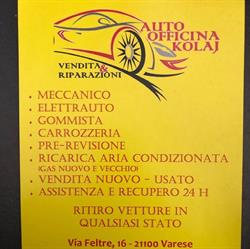 Auto Officina Kolaj, Varese orari di apertura