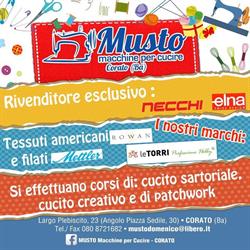 MUSTO Macchine per cucire NECCHI - BROTHER - BERNINA - JANOME - ELNA - PFAFF, Corato orari di apertura