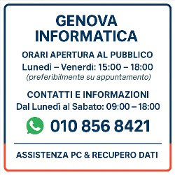 Genova Informatica – Assistenza e Riparazione Computer e Mac - Recupero Dati, orari di apertura