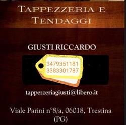 Tappezzeria Tendaggi Giusti Città di Castello, Trestina - Orari di apertura