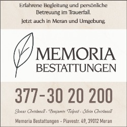 Bestattungen MEMORIA Onoranze Funebri, Merano orari di apertura