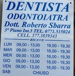 Sbarra Dr. Roberto, Fondi orari di apertura