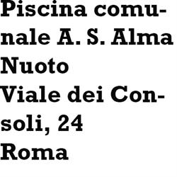 Piscina comunale S.s.d. Alma Nuoto, Roma orari di apertura
