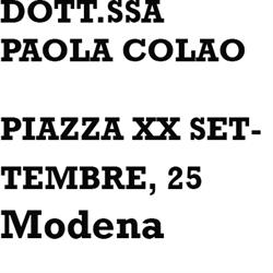 Dott.ssa Paola Colao, Modena orari di apertura