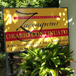 Pasticceria Zaccagnini, Mezzana orari di apertura